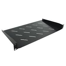 AVA Vented Cantilever Shelf 1U 350mm Deep Fixed -Black