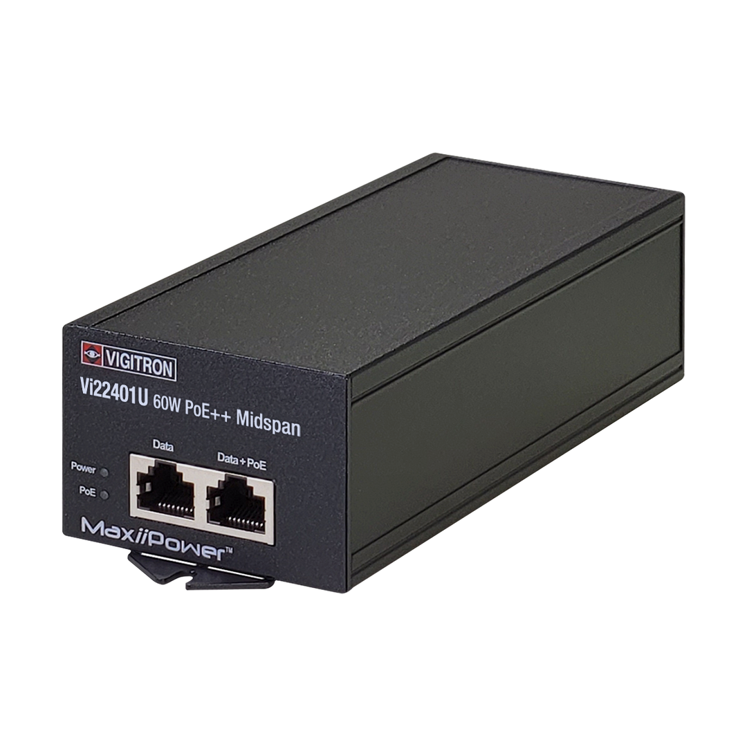 Vigitron 1-Port MaxiiPower Single Port 60W IEEE 802.3bt PoE Midspan - Vi22401U