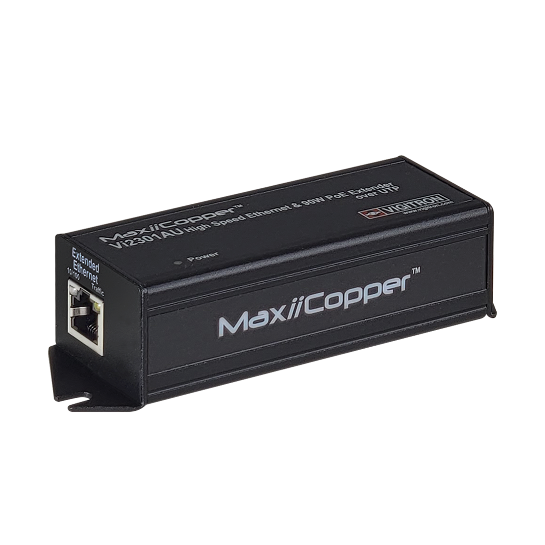 Vigitron 1-Port MaxiiCopper High-Speed 90W PoE Ethernet Extender over UTP - Vi2301AU