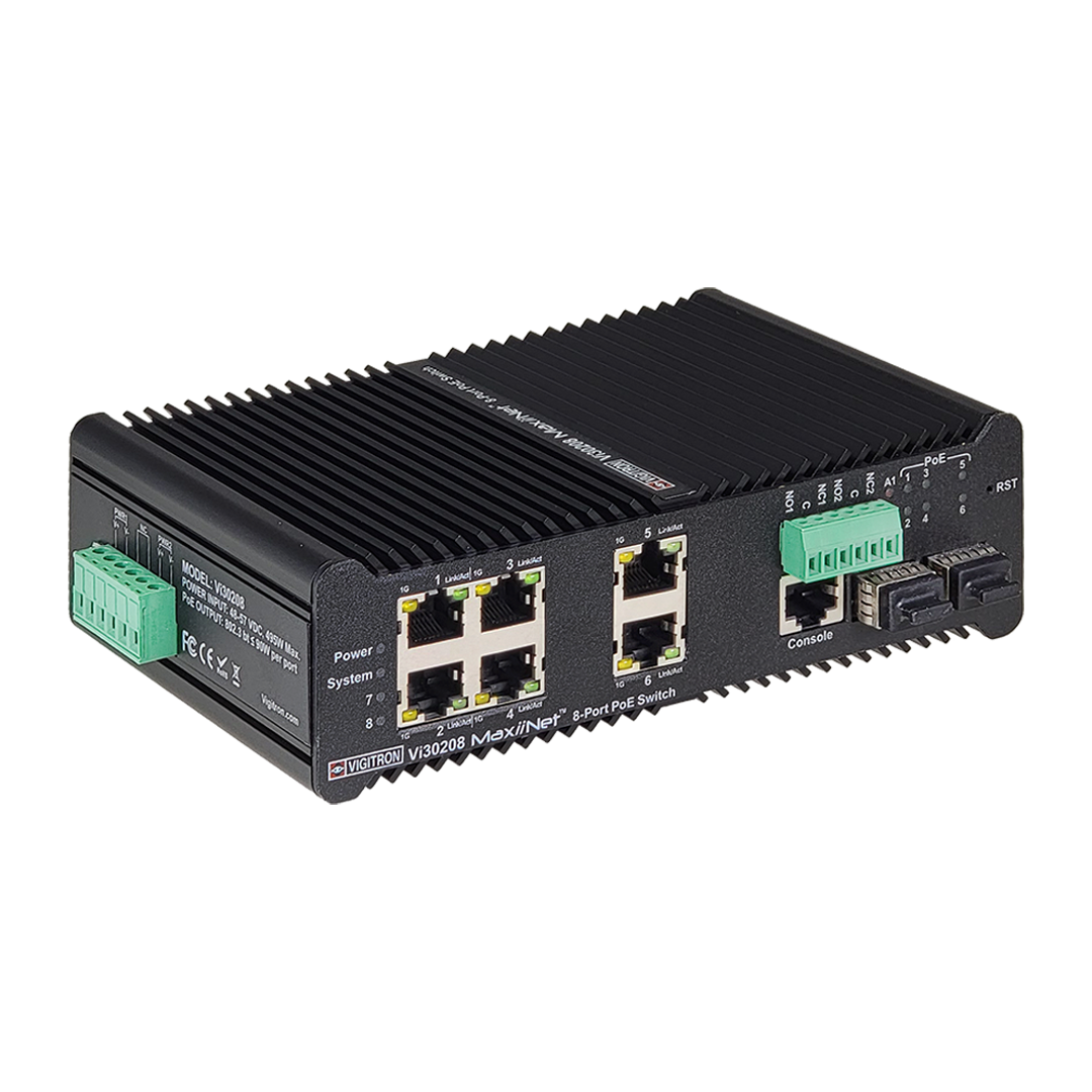 Vigitron Vi30208 Hardened Industrial PoE Switch - Vi30208
