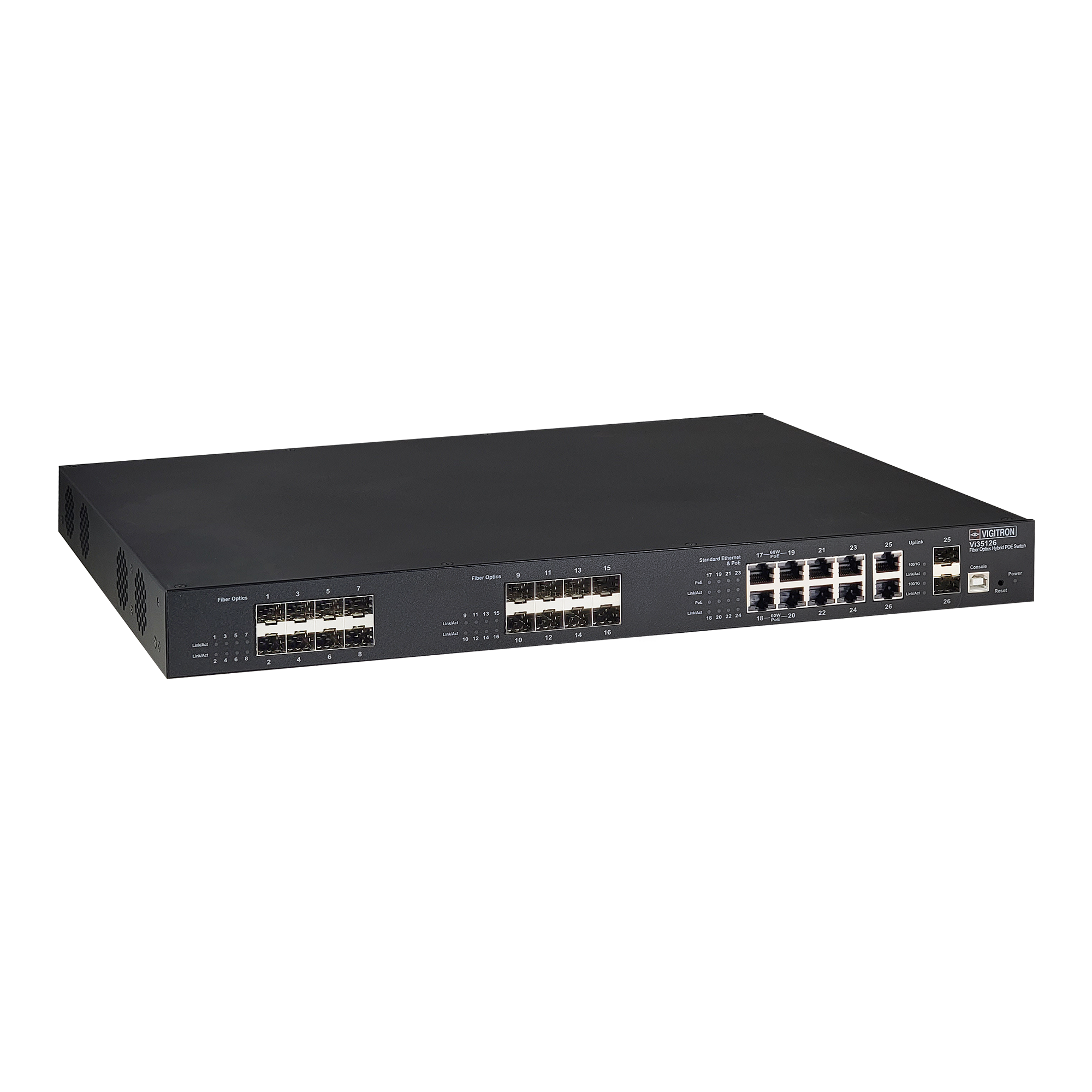 Vigitron MaxiiNet 26-port Managed L2 Hybrid Fiber & UTP PoE Switch - Vi35126
