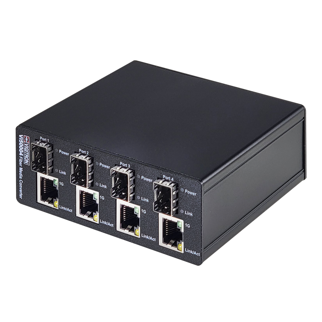Vigitron MaxiiFiber 4-Port 1G Ethernet Fiber Media Convertor - Vi50004