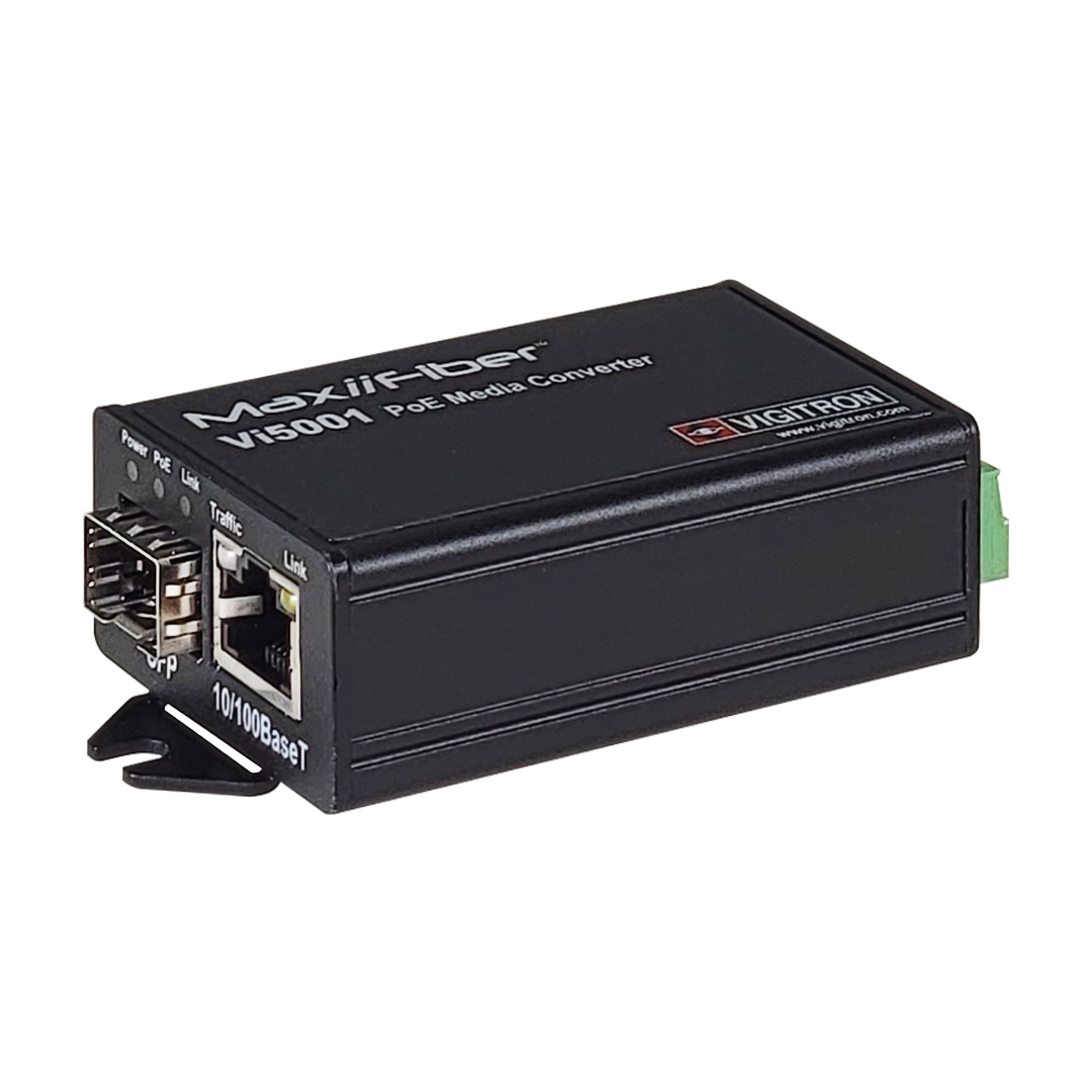 Vigitron 1-Port MaxiiFiber Fiber Media convertor with 30W PoE - Vi5001
