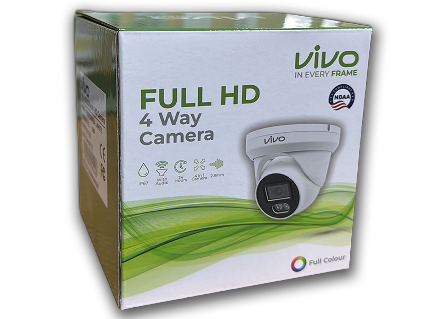 Vivo 5MP 4in1 HD Analogue Full Colour Turret 2.8mm Audio AOC - Black 