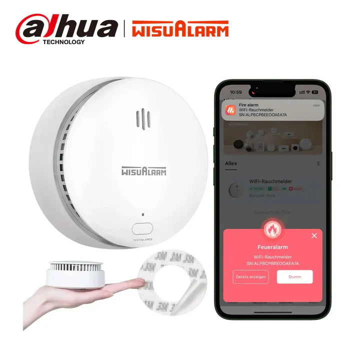 Wisualarm Smart WiFi Smoke Alarm With Replaceable Battery