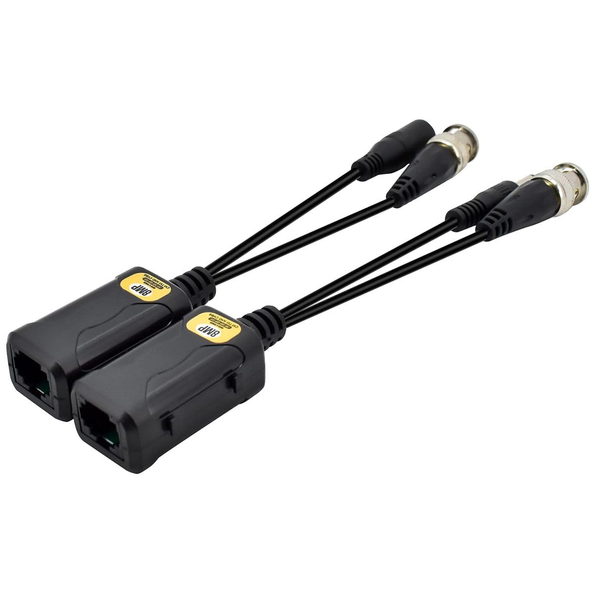 AVA AV4KVP 8MP 4K HD Power and Video Pigtail Balun RJ45 to BNC and DC Twin pack