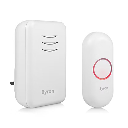 Byron DBY-22312UK Plug-In Wireless Doorbell 150m Range Kit White 