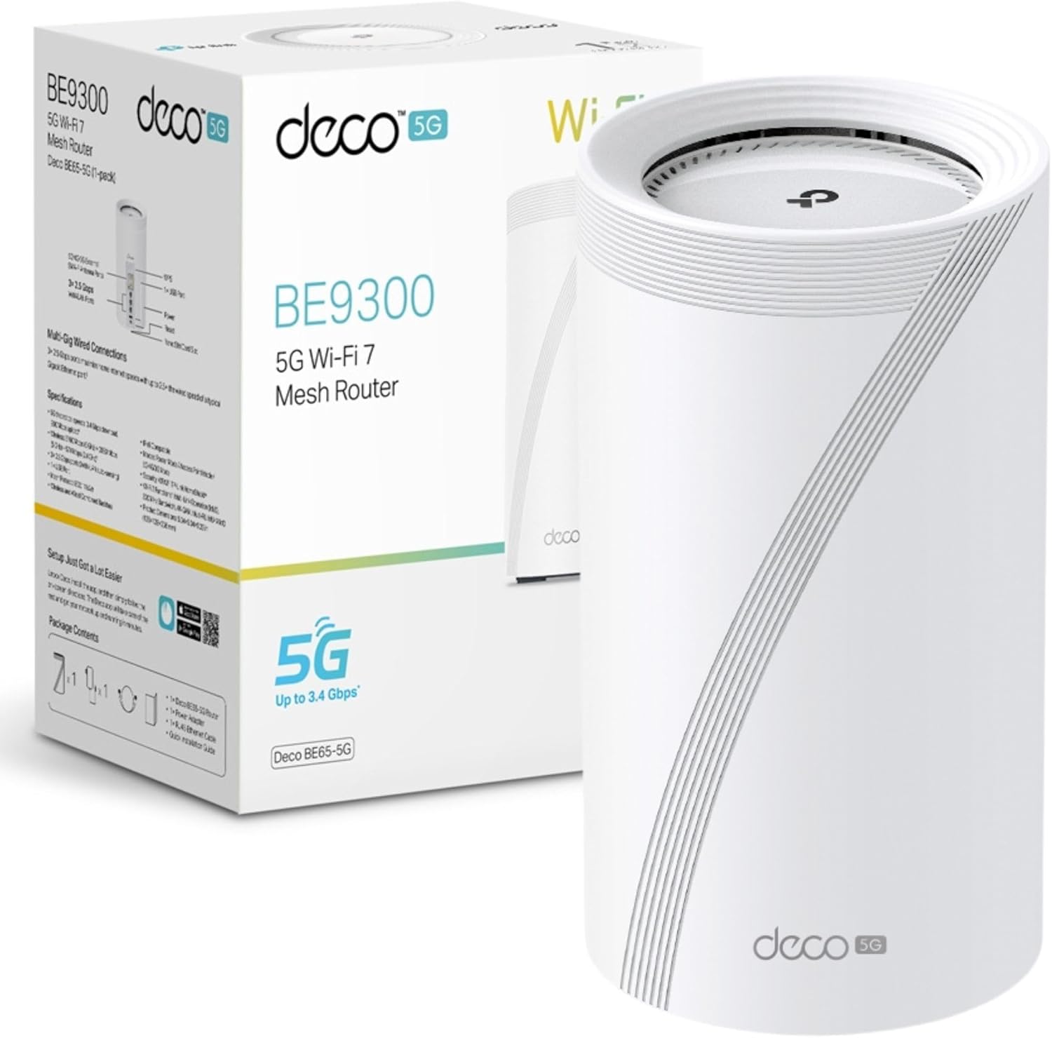 TP-Link Deco BE65-5G 5G BE9300 Tri-Band Whole Home Mesh Wi-Fi 7 System 2.5G 