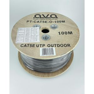 PACE External CAT5e 100m Solid Copper Outdoor Network Cable 24AWG PoE CCTV IP -Black