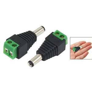 Male DC Power Plug Connector terminal For TVI CCTV Cameras Pack of 50