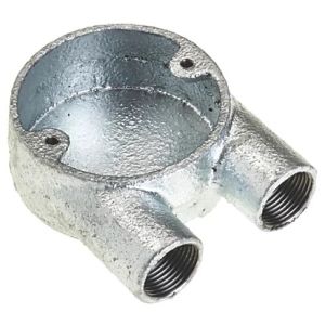  Fire 2 Way 20mm U Conduit Box Galvanised 20mm U-Box