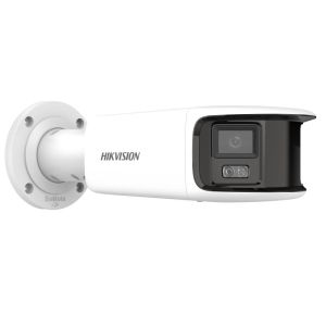 Hikvision AcuSense 8MP panoramic fixed lens ColourVu bullet with audible warning and strobe light - White