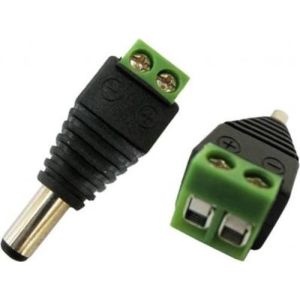 Male DC Power Plug Connector terminal For TVI CCTV Cameras DC2.1 
