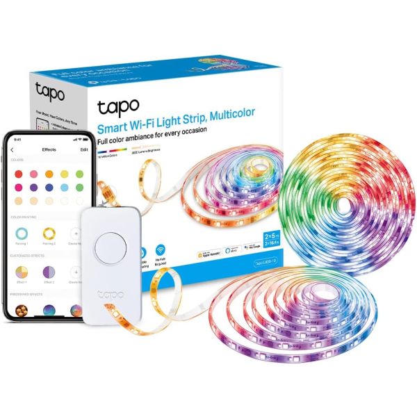 TP-Link Tapo Smart LED Light Strip, 5m, Wi-Fi App Control RGBW Multicolour  LED Strip, PU Coating, Works with Alexa & Google Home & Apple HomeKit,  Suitable for TV Kitchen DIY Decoration (Tapo