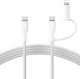 Belkin BoostCharge Pro 2-in-1 Cable with USB-C and Lightning Connector for Apple iPhone Samsung  - White
