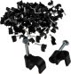 Pace Round Black 5mm Cat5, Alarm Cable Clips Secure Fastenings Cables 100 Pack
