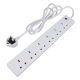 Tower 6 Way Socket Extension Lead  5m- White