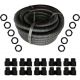 25mm x 10m PVC Contractor Packs of corrugated conduit with 10 Glands – Black 
