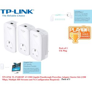 TP-LINK TL-PA8010PKIT AV1200 Gigabit Passthrough Powerline Adapter Starter Kit