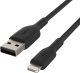 Belkin BoostCharge Flex Silicone USB Type A to Lightning Cable 3M MFi Certified  -Black