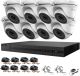HiLook 2MP 8Ch DVR-208G-F1 8 X Outdoor HD Eyeball Cameras CCTV System KIT 1TB