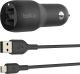 Belkin BoostCharge Dual USB-A Car Charger 24W + USB-A to Micro-USB Cable 