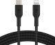 Belkin Braided USB-C to Lightning Cable (iPhone Fast Charging Cable for iPhone 14, 13, 12 or earlier) Boost Charge MFi-Certified iPhone USB-C Cable (2m, Black)