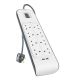 Belkin BSV804af2M Surge Protected 8-Socket Extension Lead with USB 2m UK - White
